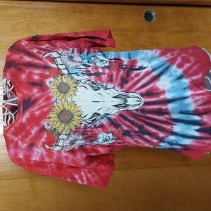 No Boundaries cow skull and flowers T-shirt